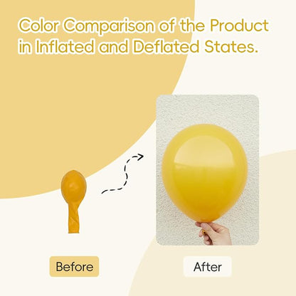 Mustard Yellow Balloons 12 inch, Mustard Yellow Latex 50pcs Party Balloons | - Image 3