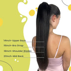 RUNATURE Human Hair Ponytail, Balayage Ponytail Extension Human Hair, Straight Real Hair Ponytail Extension, Tangle Free No Shedding, 16 Inch 80g #4/27/4 Medium Brown to Honey Blonde Highlights