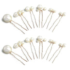 U Shaped Pearl Hair Pins for Wedding, Elegant Updo Hair Accessories for Bridal or Women, Set of 12 (Gold)