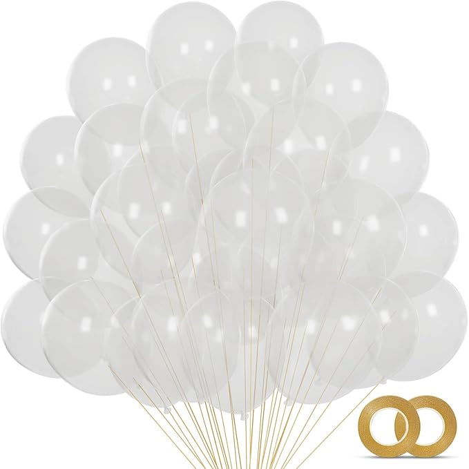 Clear Balloons 110Pcs, 5 Inch Small Latex Party Balloons, Mini Thick Clear by KUULBELAballoons