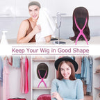 Dreamlover Short Wig Stands, Portable Collapsible Wig Dryer for Travel, Hot Pink, 2 Packs