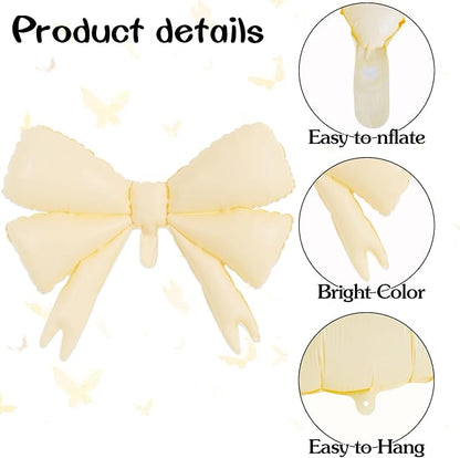 Vuzvuv 5 Pcs 30 Inch Foil White Bow Balloons - Image 3
