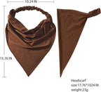 6 Pack Hair Scarf Headband for Women Elastic Bandana Head Scarf Large Boho Triangle Kerchief with Clips Non Slip Scarves