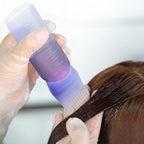 ELANE 4 Pcs Root Comb Applicator Bottle, 6oz, Hair Oil Applicator Bottle for Hair, Salon, Travel, Camping (White+Purple)