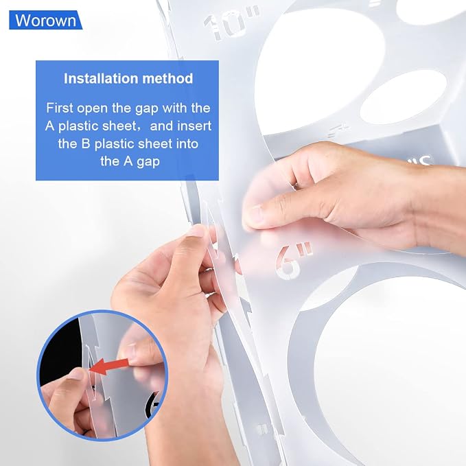 Worown Large Collapsible Balloon Sizer Box, 18 Holes White Plastic Cube - Image 4