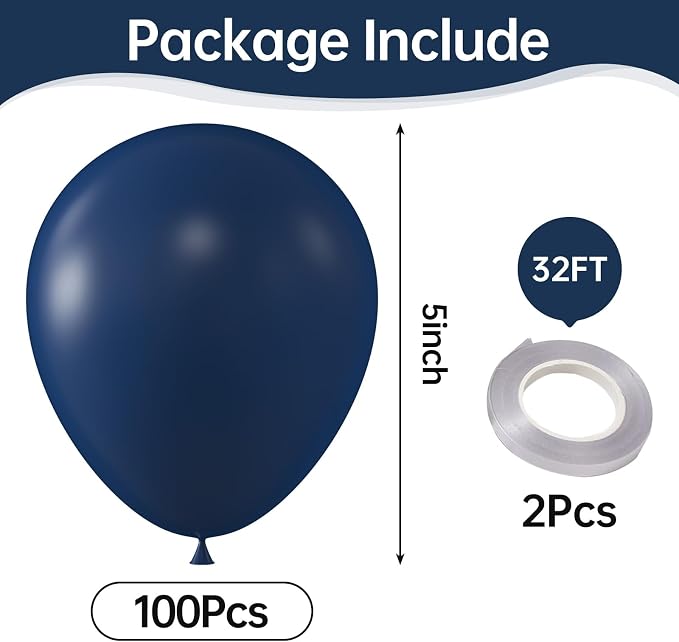 Navy Blue Balloons, Birthday Decoration, Wedding Party, Baby Shower Decorations - Image 2