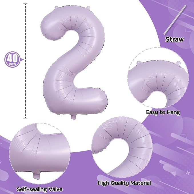 Light Purple Number 21 Balloons - Image 2