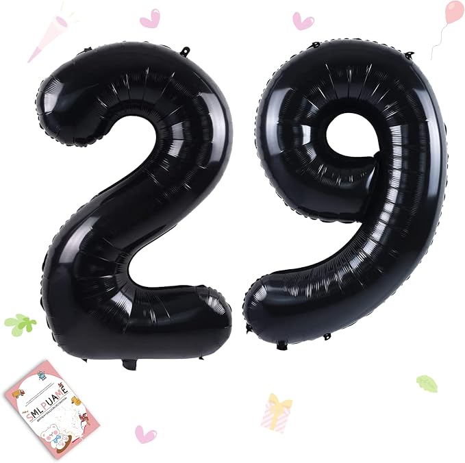 40 inch Number Balloon 0-9 Black Large Number 29 Balloons, Digital Balloons by Smlpuame