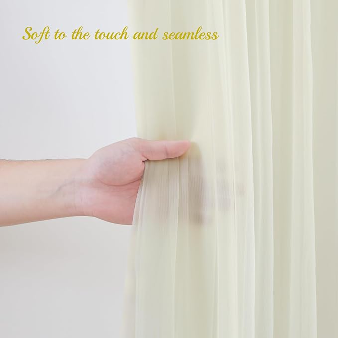 30x10ft Ivory Tulle Backdrop Curtain - Image 6