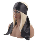 XTREND Satin Edge Scarves for Wigs Silk Headbands Soft Edge Scarf to Lay Edges for Black Women Keep Wig Secured Satin Headband for Yoga, Makeup, Facial, Sport (1 pc, Black#)