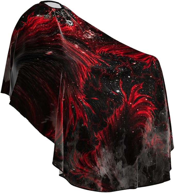 Professional Barber Cape - Hair Cutting Cape with Adjustable Neck Closure, Salon Quality Styling Cape for Hairdressers and Barbers - Red