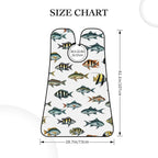 Beard Shaving Cape with Suction Cups, Sea Fish Pattern Shave Bib, Non-Stick Waterproof Hair Catcher, Grooming Bib for Men Husband