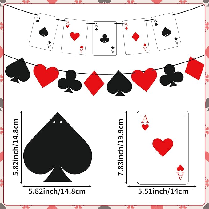 Hooqict Poker Party Banner Casino Theme Party Decorations Banner Garland Sign - Image 2