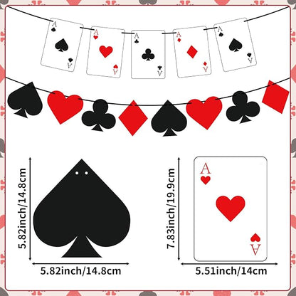 Hooqict Poker Party Banner Casino Theme Party Decorations Banner Garland Sign - Image 2