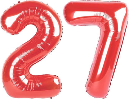 27 Balloon - Red Birthday Number Balloons, 40 Inch Decorations Men Women | Red by ALPHADELTAPI