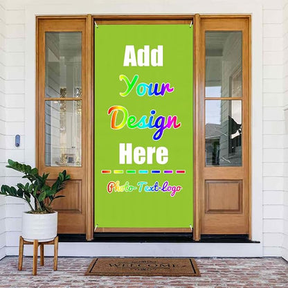 Personalized Door Cover, Photo Text Logo, by ZOLRITH