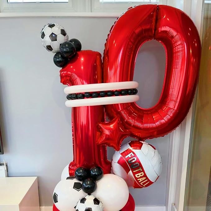 Red 11 Number Balloons, 40 Inch 11 Balloons Foil Mylar Helium Big Red 11 - Image 3