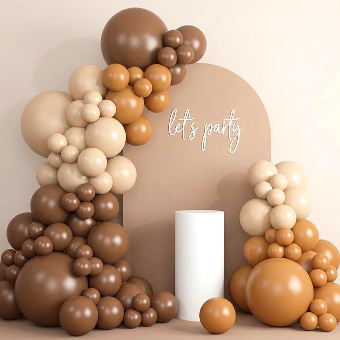 RUBFAC Tan Balloons 129pcs Different Sizes Pack of 18 12 10 5 Inch | Latex Boho - Image 5