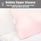 Body Pillow Cases Cover, Bamboo Rayon Pink Body Pillowcases with Zipper Closure, Cooling and Breathable Pillow Case for Hot Sleepers and Night Sweats, 20x54 inches