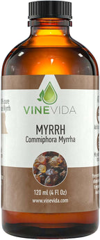 VINEVIDA Myrrh Essential Oil - Undiluted Myrrh Oil - Myrrh Candle Oil Scent - DIY Candle Scents for Candlemaking - Bulk Essential Oil for Soap Making Safe for Skin, 4.0 Fl Oz