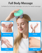 Upgraded Handheld Pet Massager, Electric Scalp Massager, Head and Back Scratcher for Relieving Tight Stiffness Muscles, Promote Bonding, Green