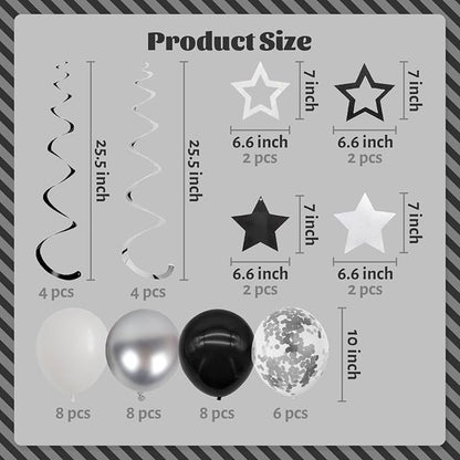 ZHENGYE Black Birthday Party Decorations Set: Happy Birthday Banner, Circle Dots - Image 3