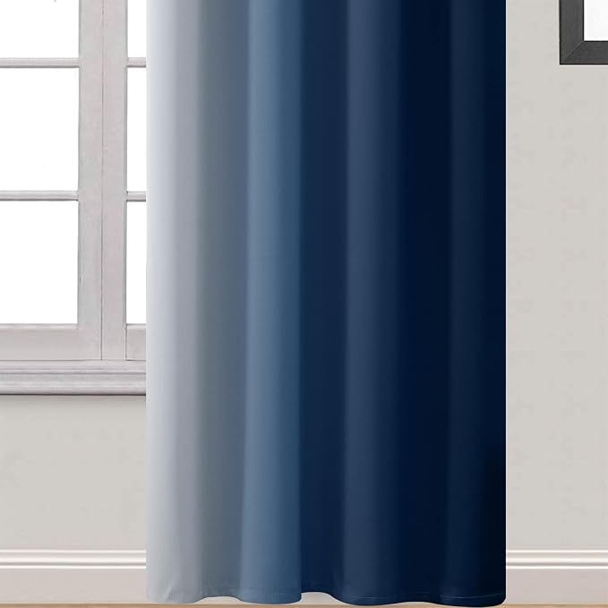 Yakamok Ombre Curtains Blue and Greyish White - Image 4