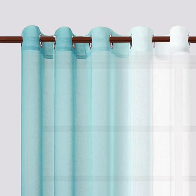 DWCN Ombre Faux Linen Sheer Curtains - Image 5