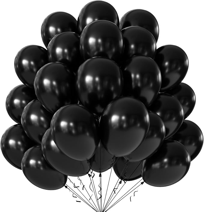 10 Inch Black Balloons by KALOR