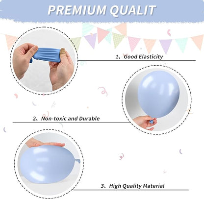 Dusty Blue Balloons, Dusty Blue and Gold Balloons, Baby Shower Balloon Fog - Image 7