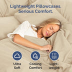 King Pillow Cases Set of 2 - Ultra Soft Hotel Quality Pillowcase Covers - Comfy, Cozy & Wrinkle Free - Shrinkage, Stain and Fade Resistant - Machine Washable Pillow Protectors - 2 Piece Set - Cream
