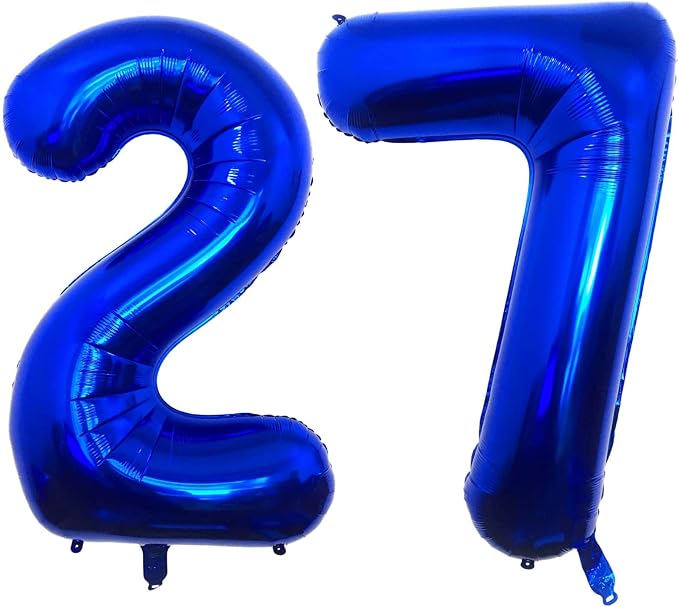 40 Inch Navy Blue 27 Balloons Giant Number 27 Balloons Navy Blue 27 Birthday by LHOAVWE