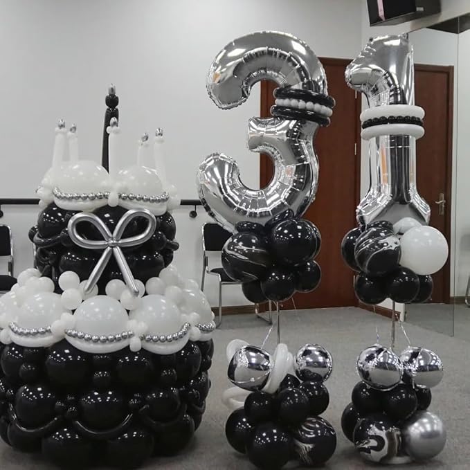 40 inch Silver Number Balloon Giant Foil Helium Balloons Silver Number 3 Balloon - Image 5