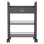 Paddie Salon Trolley Cart, Salon Tray Wooden Mobile Utility Cabinet with 1 Drawer 2 Trays, Rolling Storage Station Medical Esthetic Supply Holder for Beauty Spa (1 Drawer, Black)