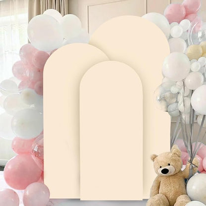 FANPROMS Beige Arch Cover Set 6FT 6.6FT 7.2FT Spandex Arch Stand Covers Chiara - Image 6