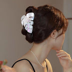 White Leaf Hair Claw Clip 3.5 Inch Strong Hold Hair Grip Clip French Design Women Girls Hair Accessories for Thick Thin Hair
