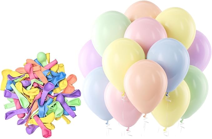 Bezente Pastel Balloons Latex Matte Party Balloons 150 Pack 5 inch Small | by Bezente
