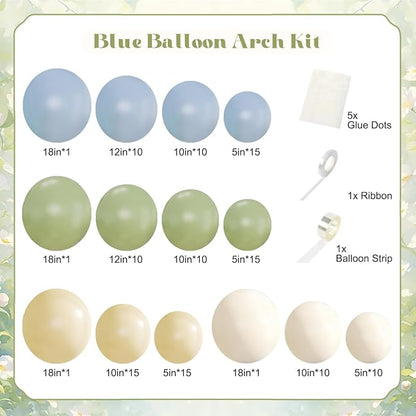 CROSSFINGERS Green Blue Yellow Pastel Balloon Arch Kit - Image 5