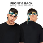 Boys Girls Cool Sports Sweat Band Head Decor for Running Athletic Spa, Long Multipurpose Abstract Watercolor Painting Gold Blue Turquoise Black White Gray Marble Head Ribbon Headdress