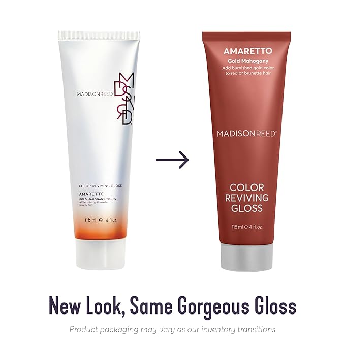 Madison Reed Color Reviving Gloss, Amaretto - Bronze, Semi-Permanent Hair Dye, Enhances Hair Color & Corrects Tone, Adds Brilliant Shine, Keratin & Argan Oil, 4 Fl Oz (118 mL)