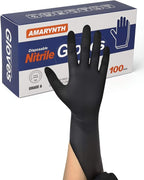 Amarynth 4 Mil Disposable Nitrile Exam Gloves, Powder Free, Strong Grip for Cleaning