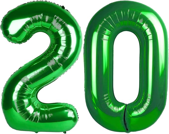 Number Balloons 20 Balloon Dark Green by Enyeopd