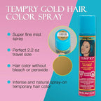 Jerome Russell Temp'ry Spray-on Gold Hair Color, Non-Permanent, Easy to Apply and Wash Off, 2.2 ounce, 3-pack