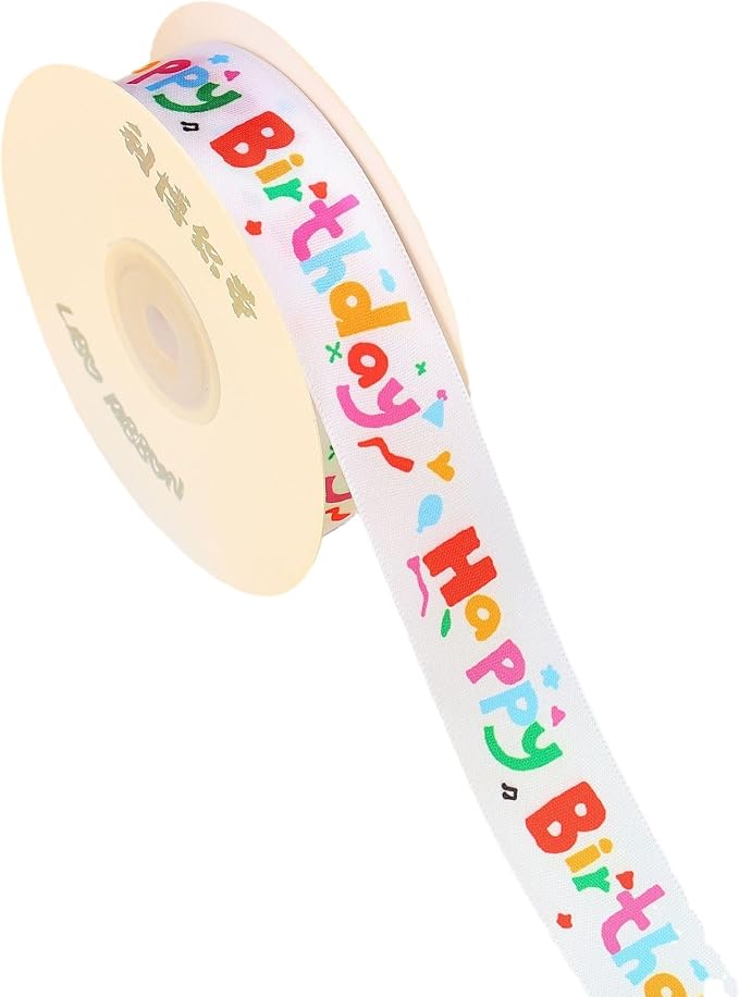 24 Yard Happy Birthday Ribbon Gift Wrapping Crafts Party Decoration Colorful by Unknown