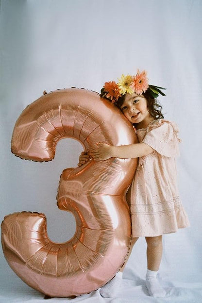 Number Balloons 40 Inch Rose Gold 3 Balloon - Image 4