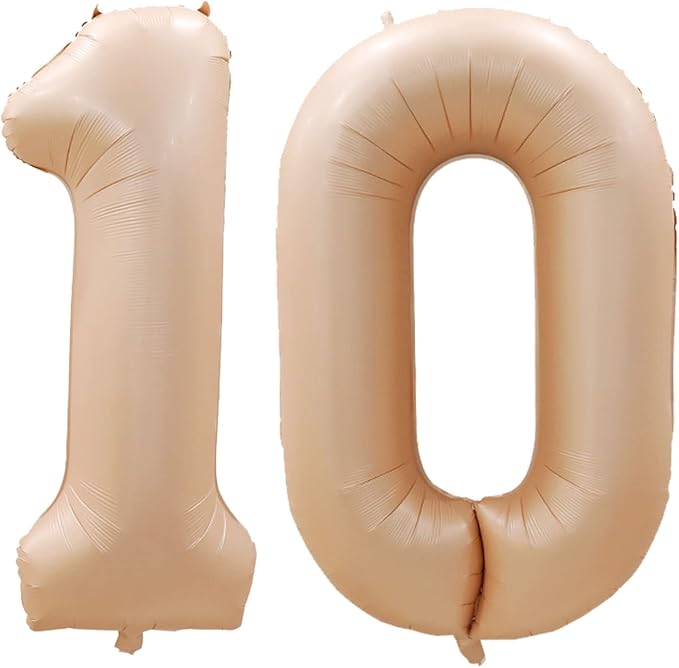 Number 10 Balloons for 10th Birthday Party Decorations, 42 Inch Jumbo Foil by GOER