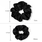 3 Pcs Large Silk Satin Scrunchies - Extra Big, Both for Thick or Thin Hair, No Crease Jumbo Ponytail Holder, No Hurt Your Hair for Sleep