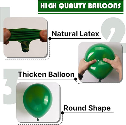 PartyWoo Dark Green Balloons 100pcs Emerald Forest Green Color | 5 Inch Balloons - Image 7