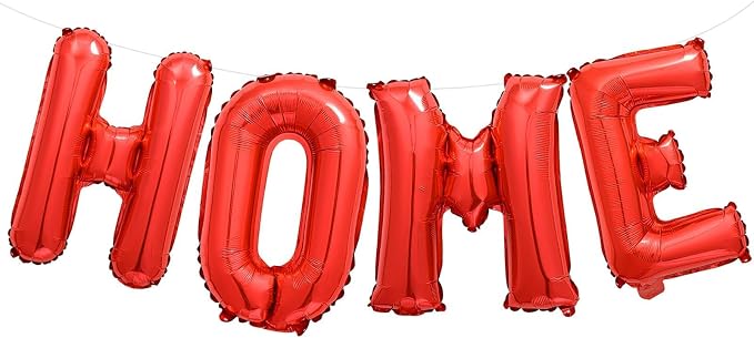 Red HOME Balloons 40 Inch, Large HOME Letter Banner by Xinvery