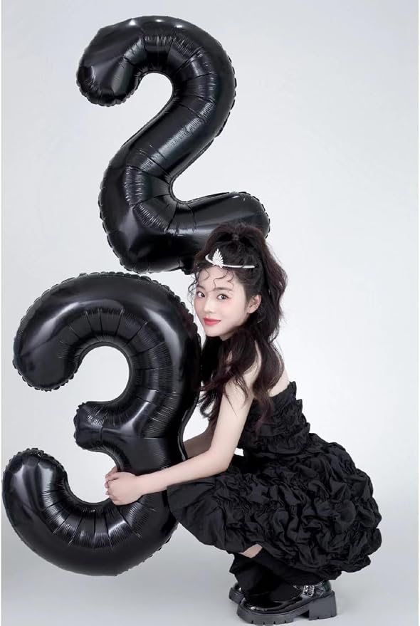 2 Balloon Numbers 40Inch Two Balloons Black Party Decorations - Image 2